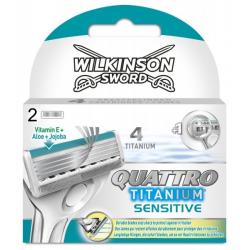 Wilkinson Sword Quattro Titanium sensitive сменные лезвия 4 шт.